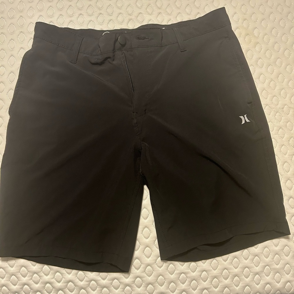 Hurley Black Flat Front Men Shorts